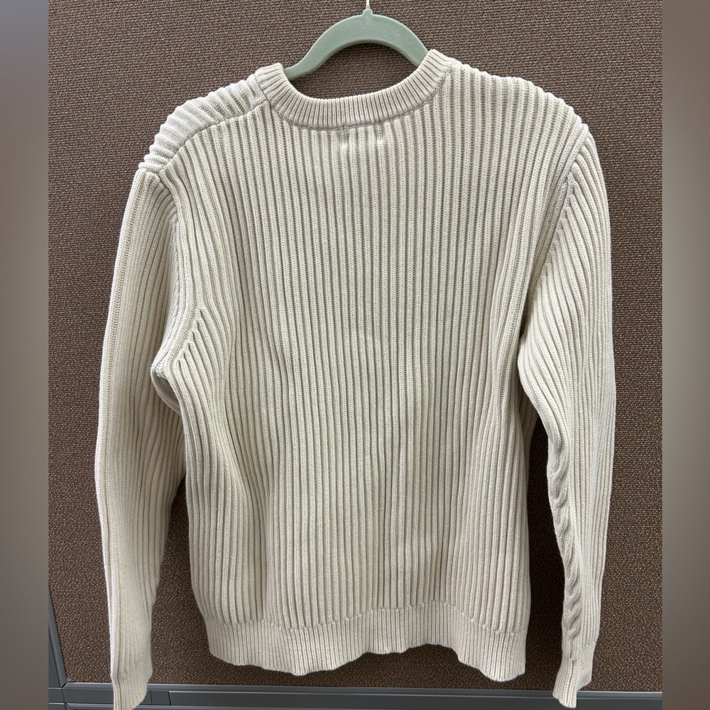 L.L. Bean Cream Ribbed Knit Sweater - Picture 2 of 5